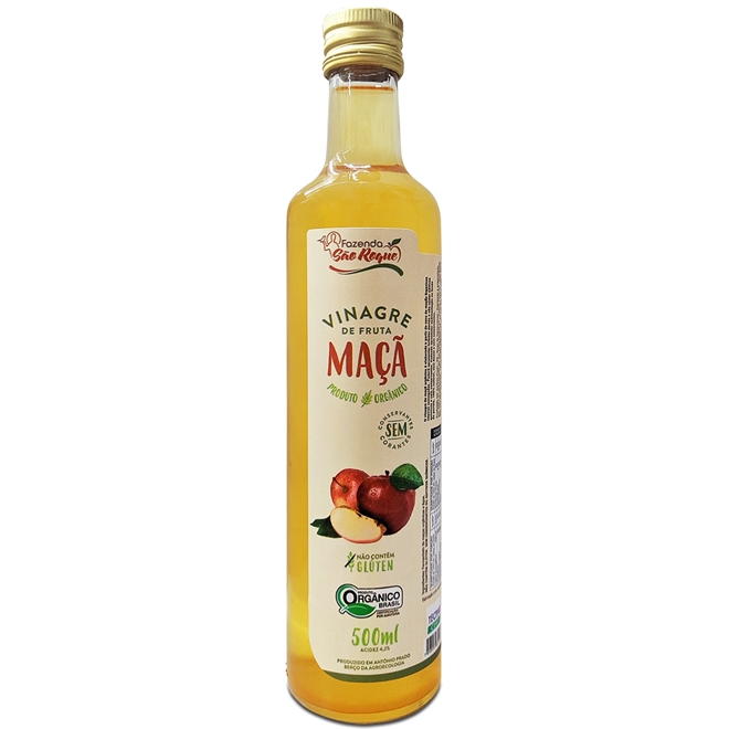 Vinagre de Maçã Orgânico 500ml (gordura fígado, colesterol e triglicerídeos)