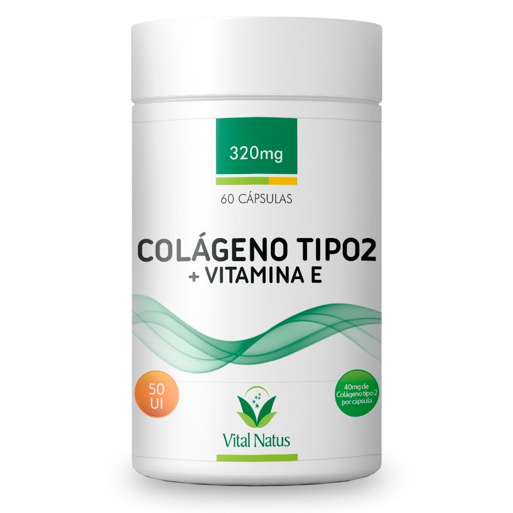 COLÁGENO TIPO 2 + VITAMINA E 320mg C/ 60 CÁPSULAS (Articulações e cartilagem)
