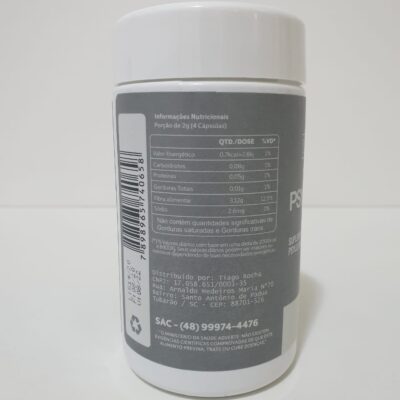 EMAGRECEDOR PSYLLIUM TIAGO ROCHA – 120 cápsulas de 500 mg (fibra indiana laxante e saciador de apetite)