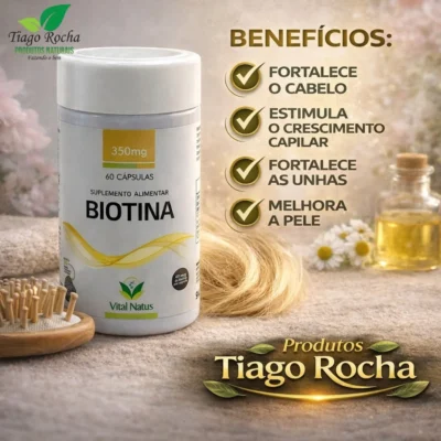 Biotina Vitamina da Beleza B7 45mcg 60 cáps.