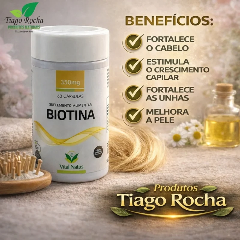 Biotina Vitamina da Beleza B7 45mcg 60 cáps.