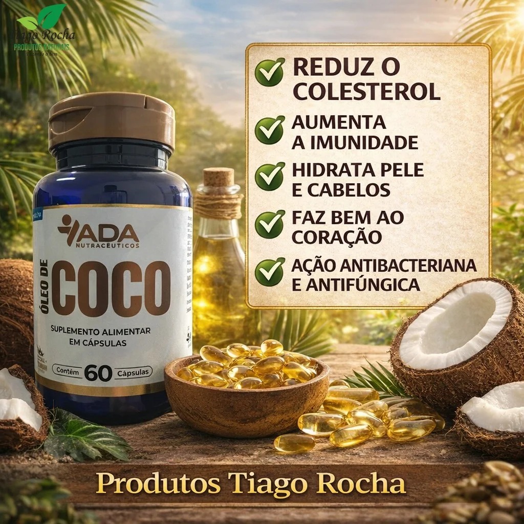 Imunidade Óleo de coco 60 Cápsulas 1900mg