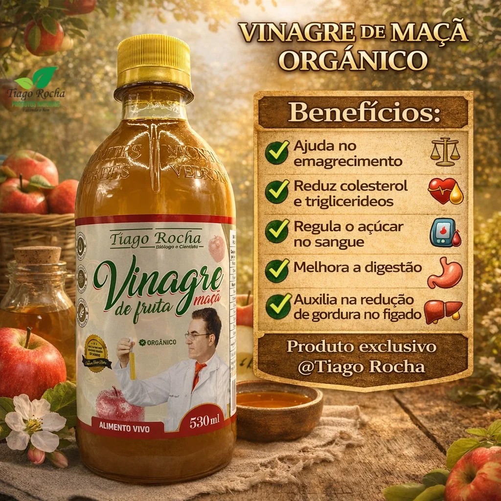 Vinagre de maça orgânico Tiago Rocha 530ml