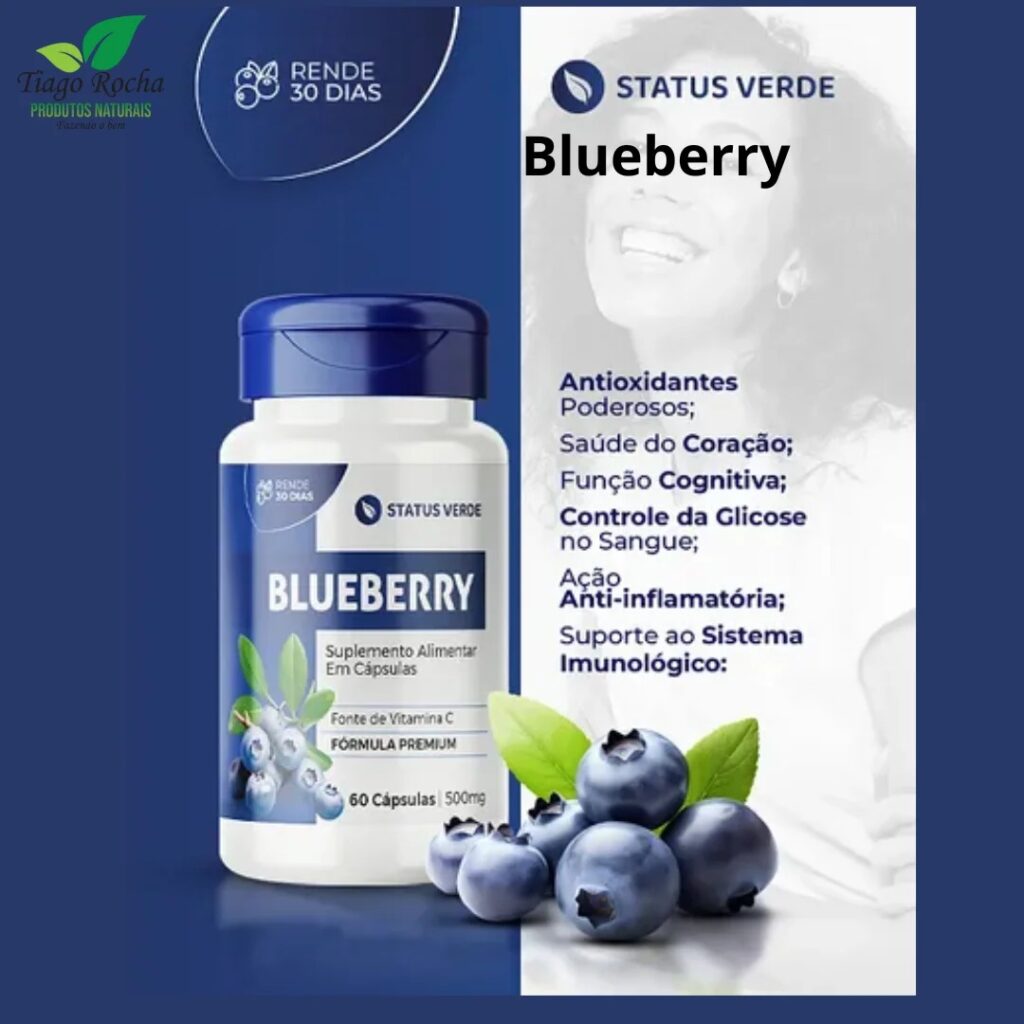 IMUNIDADE – Blueberry Mirtilo 500mg- A fruta da longevidade – Rico em Vitamina C