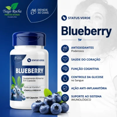 Blueberry Mirtilo Fonte de Vitamina C 500mg 60 cáps.