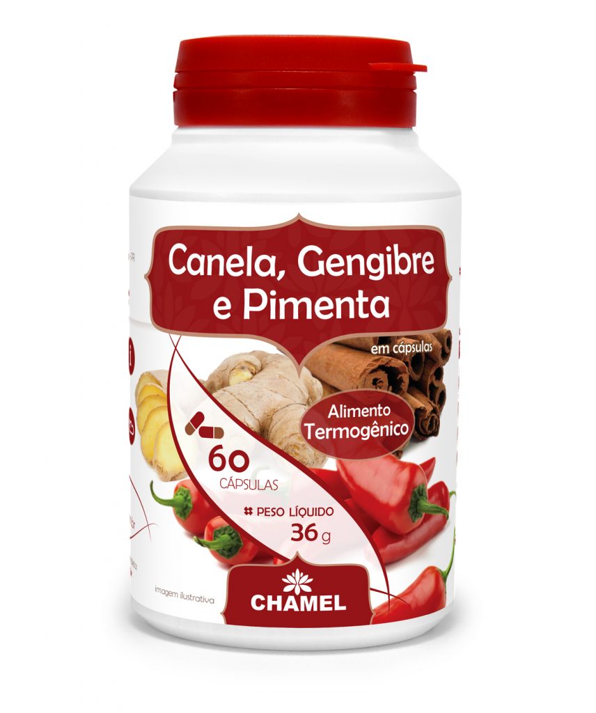 TERMOGÊNICO NATURAL- canela, gengibre e pimenta – 60 cápsulas