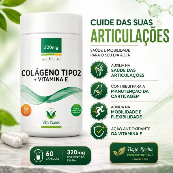Colágeno Tipo 2 + Vitamina E 400mg 60 cáps.