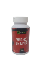 CÁPSULAS DE VINAGRE DE MAÇA COM 60 CÁP. 500mg (gordura no fígado, colesterol, triglicerídeos, intestino, digestivo)