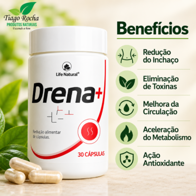 Drena+ 620mg 30 cáps. – Inchaço e Retenção de Líquidos