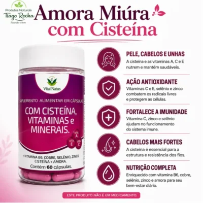 Amora Miura com Cisteina, Minerais e Vitaminas 770mg  60 cáps.