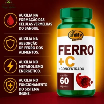 Ferro Concentrado + Vitamina C 500mg 60 cáps