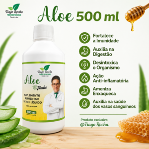 Suco de Babosa Aloe Rocha 500ml sabor Mel – Tiago Rocha