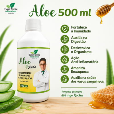 Suco de Babosa Aloe Rocha 500ml sabor Mel – Tiago Rocha