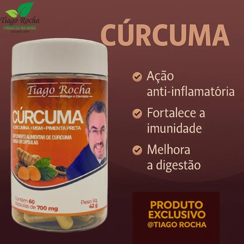 Cúrcuma com Vitamina C Tiago Rocha 60 cápsulas de 700 mg