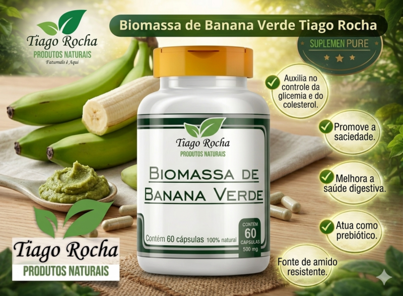 Biomassa de Banana Verde Anti Depressivo 500mg 60 cáps.