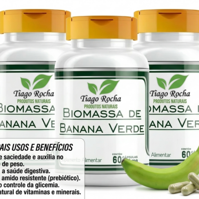 Biomassa de Banana Verde Anti Depressivo 500mg 60 cáps.