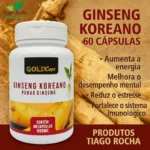 Ginseng Koreano Panax 60 cápsulas circulação mental - Imagem 1