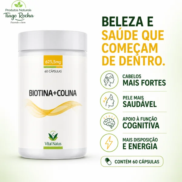 Biotina + Colina 720mg 60 cáps.