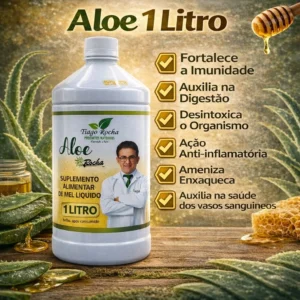Poderoso Suco Gel Babosa Aloe Vera c MEL Tiago Rocha 1L