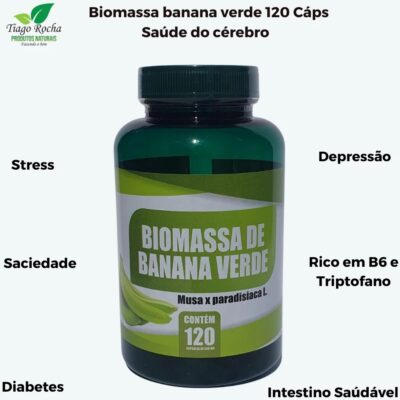 Biomassa de Banana Verde Anti Depressivo 500mg  120 cáps.