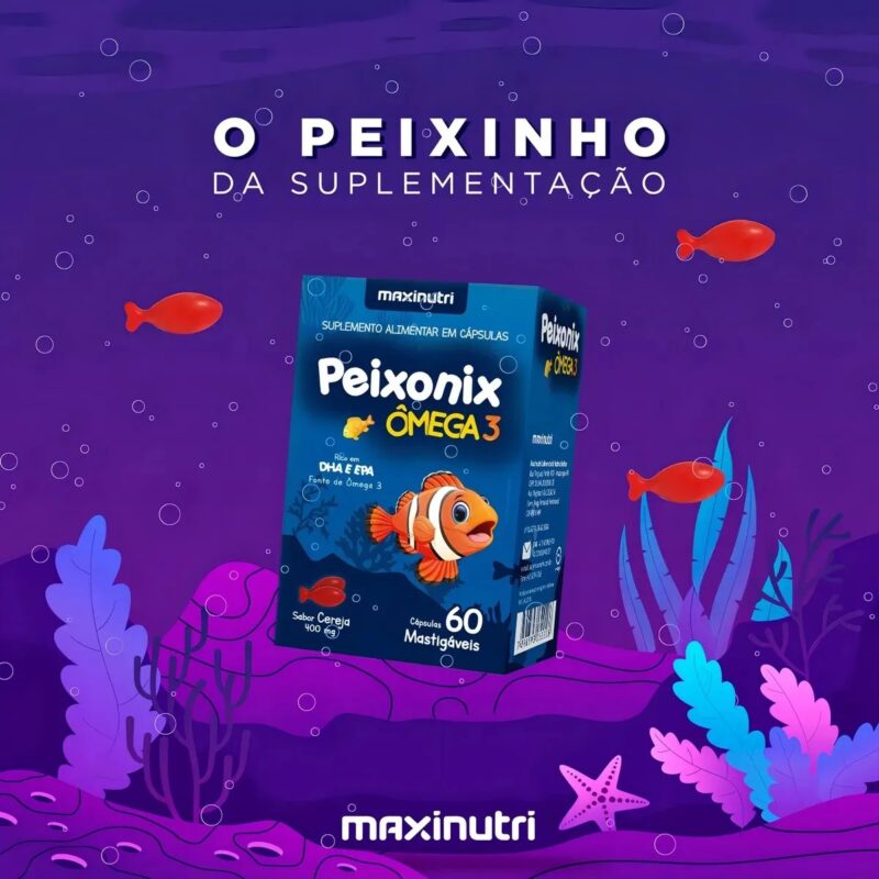 Ômega3 Kids DHA e EPA mastigável PEIXONIX