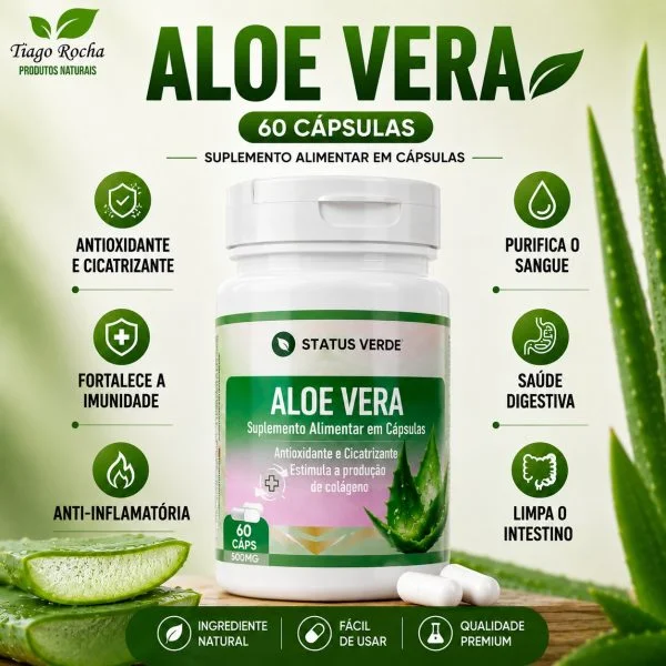 Aloe Vera Babosa 500mg 60 cáps.