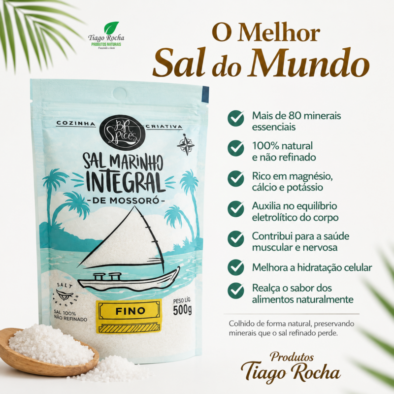 Sal marinho integral de Mossoró 500g – BR SPICES