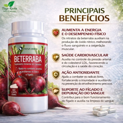 Beterraba 500mg 60 cáps.