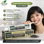 Creme Dental Sem Flúor com Menta +Carvão Vegetal 90g  – BONI NATURAL - Imagem 1