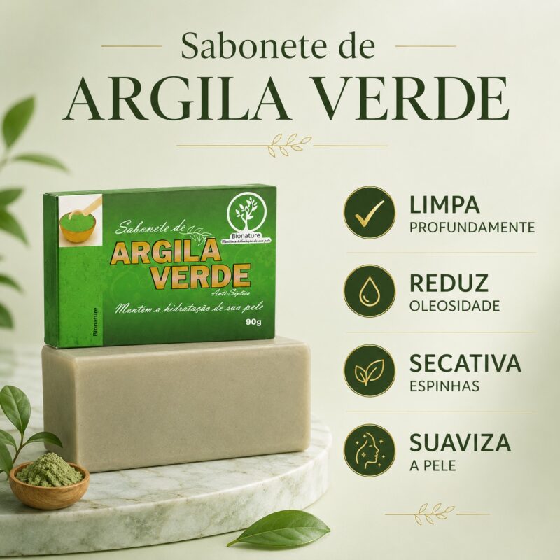 Sabonete De Argila Verde 90g – Bionature