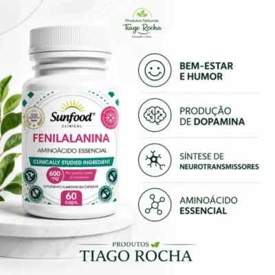Fenilalanina 600mg 60 cáps. – Aminoácido Essencial